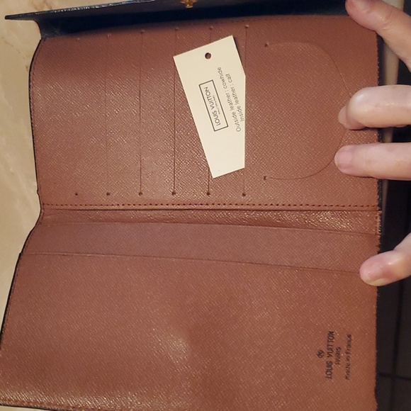 Logo brown leather Trim wallet - Picture 4 of 4